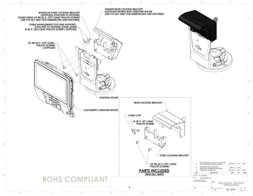 Verifone MX925 Rear Locking Add On Bracket by Swivel Stands