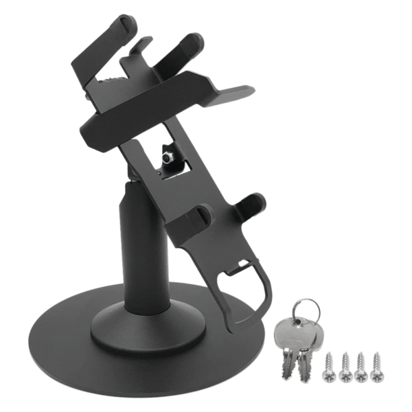 First Data FD130 / FD150 Key Locking Freestanding Swivel and Tilt Stand with Round Plate