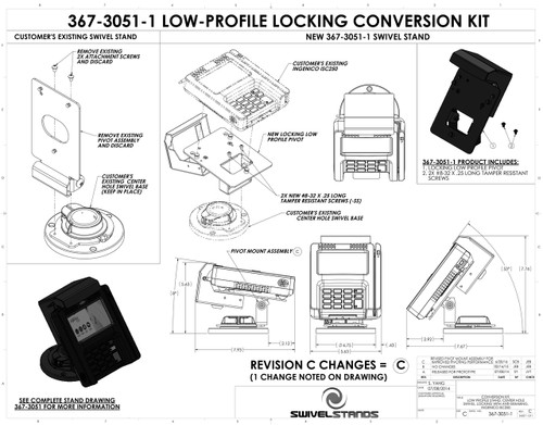 CK-3051-1__91342.1503602227.jpg Ingenico iSC250 Conversion Kit Locking Low Profile by Swivel Stands