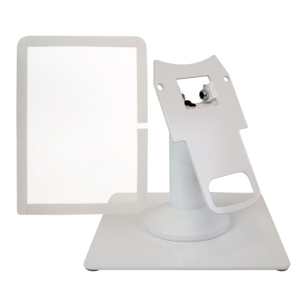 Clover Mini Freestanding Swivel and Tilt Stand and Screen Protector (White)