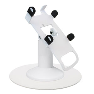 Castles VEGA3000 PIN Pad Low Freestanding Swivel and Tilt Stand with Round Plate (White)