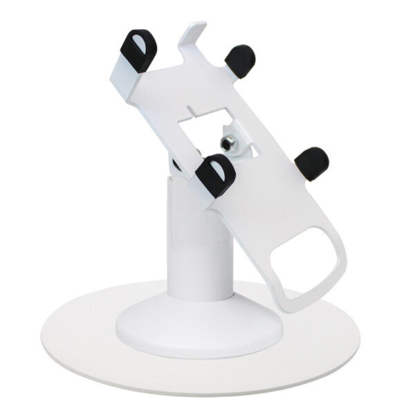 Castles VEGA3000 PIN Pad Low Freestanding Swivel and Tilt Stand with Round Plate (White)