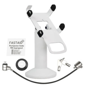 Dejavoo Z3 / Dejavoo Z6 Swivel and Tilt Stand with Device to Stand Security Tether Lock, Two Keys 8" (White) - Fits Dejavoo Z6 HW # v1.3