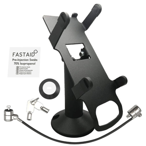 First Data FD130 / FD150 Swivel and Tilt Stand and Device to Stand Security Tether Lock, Two Keys 8"