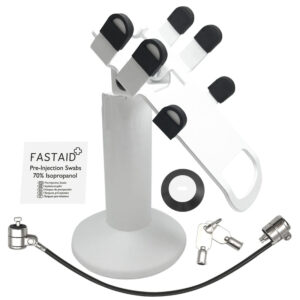 Clover Flex Swivel and Tilt Stand with Device to Stand Security Tether Lock, Two Keys 8" (White) for C401U POS