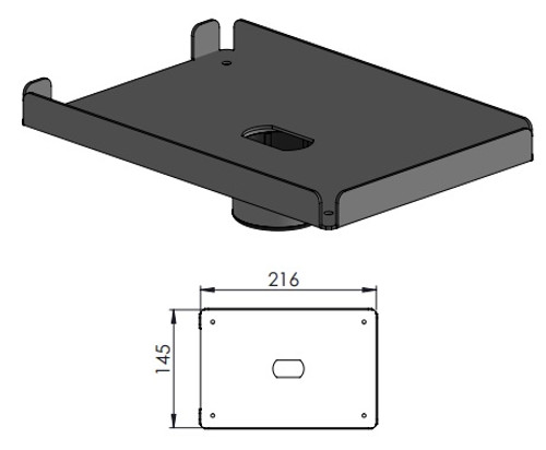 SpacePole SPV3104-02 Printer Plate Epson TM-T88 with Cable Cover