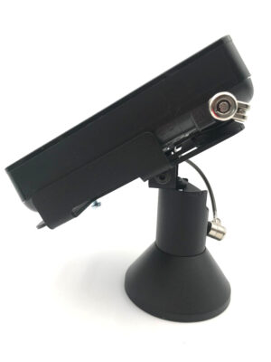 TetherlockdevicetostandISC250leftfacing-1.jpg Ingenico ISC 250 Low Swivel and Tilt Stand with Device to Stand Security Tether Lock, Two Keys 8"