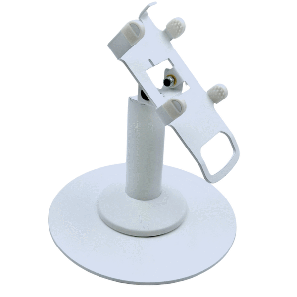 Castles VEGA3000 PIN Pad Freestanding Swivel and Tilt Stand with Round Plate (White)